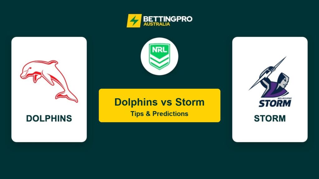 Dolphins vs Storm NRL head to head tips and predictions banner by BettingPro