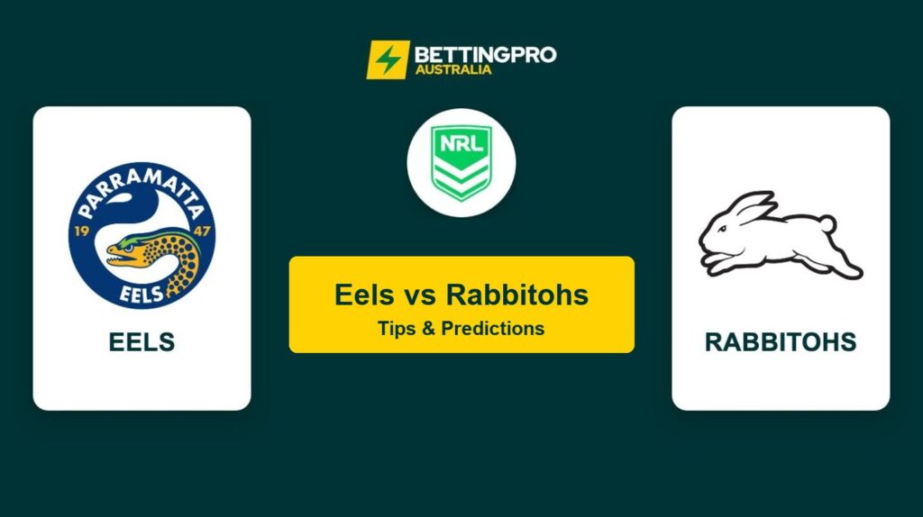 Eels vs Rabbitohs NRL head to head tips and predictions banner by BettingPro