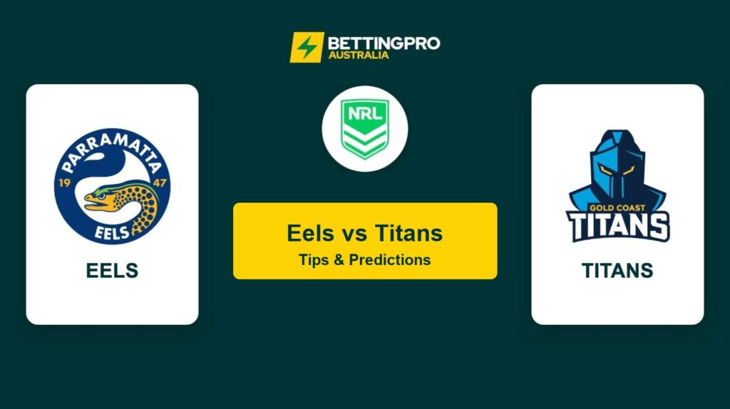 Eels vs Titans NRL head to head tips and predictions banner by BettingPro