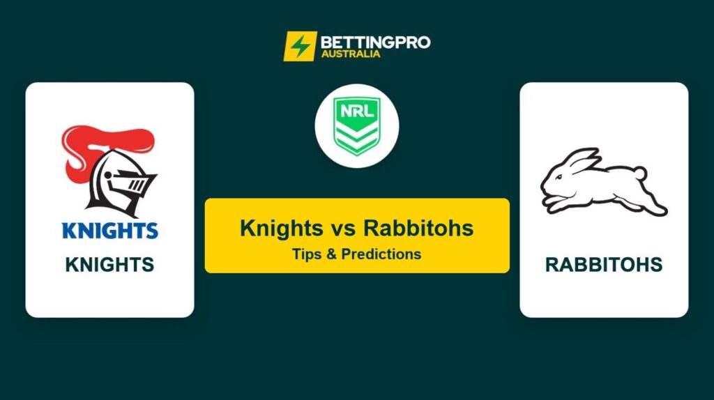 Knights vs Rabbitohs NRL head to head tips and predictions banner by BettingPro