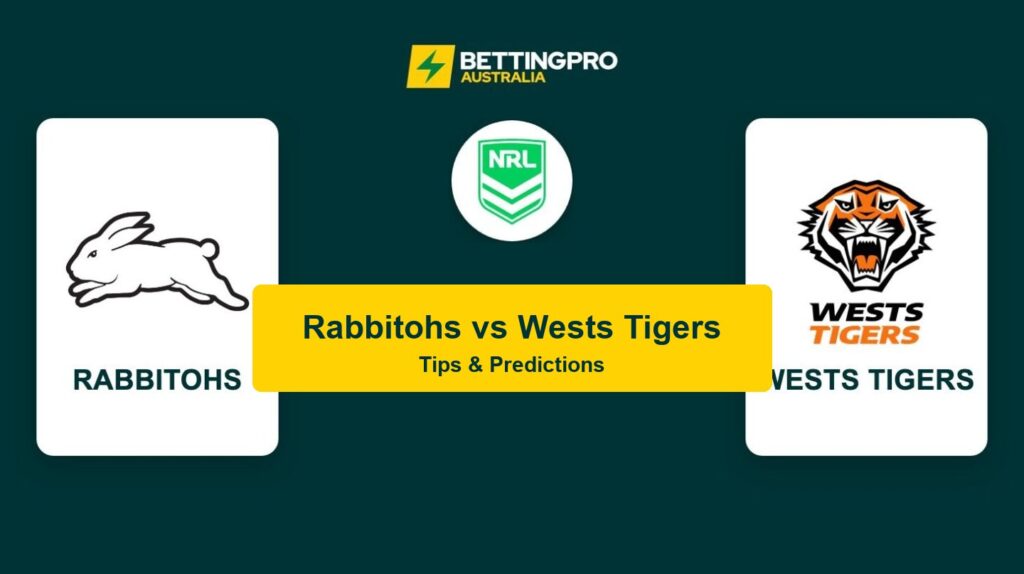 Rabbitohs vs Wests Tigers NRL head to head tips and predictions banner by BettingPro